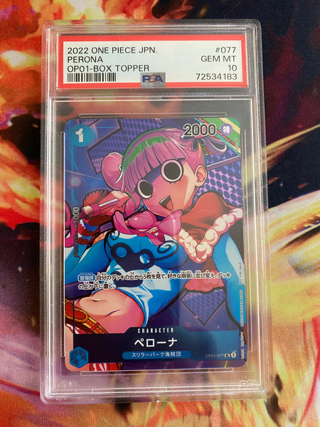 One Piece OP-01 Japanese Romance Dawn Perona Box Topper PSA 10