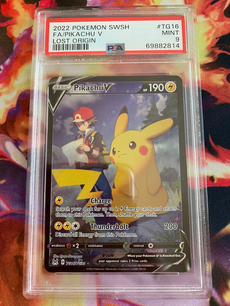 Pikachu V Full Art - Lost Origin PSA 9