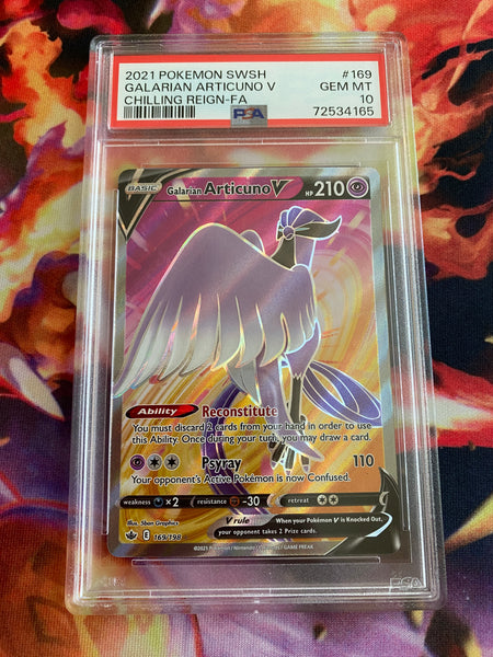 Galarian Articuno V Full Art - Chilling Reign PSA 10